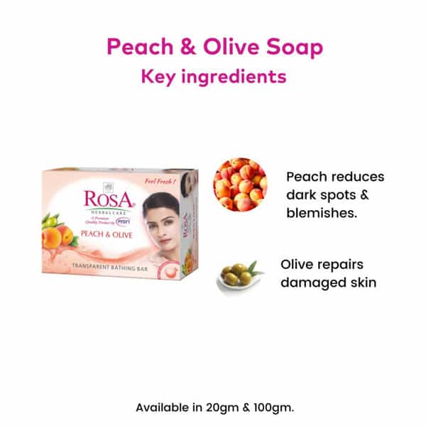 Rosa Transparent Rose & Mint Gel Soap I Skin Conditioners I Pack 6 *100G Each