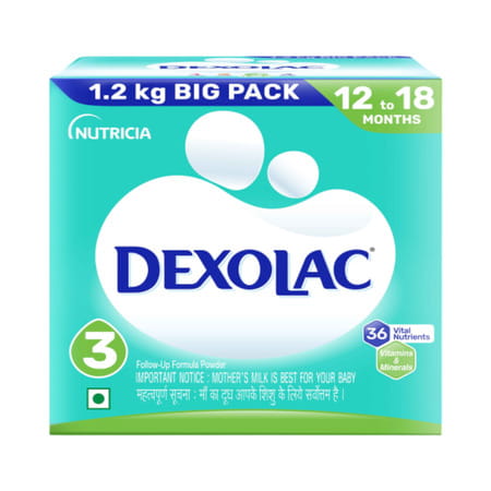 Dexolac Folow Up Formula Milk Powder For Babies - Stage 3 (12-18 Months) - 1.2 Kg