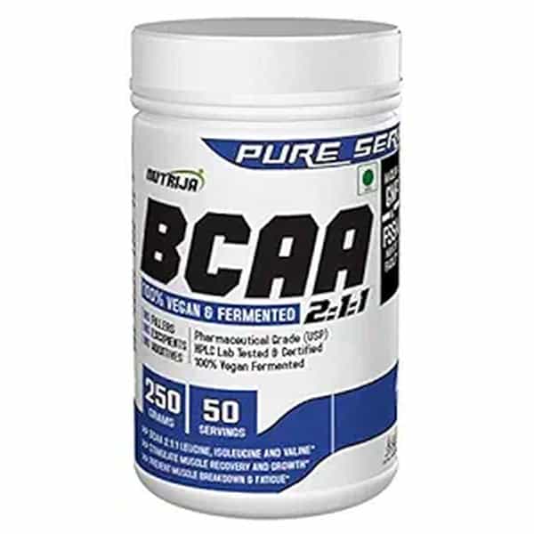 Nutrija Bcaa -100% Fermentated & Vegan - Zero Carb | No Fillers - 1 Kg (250 X 4) Unflavored