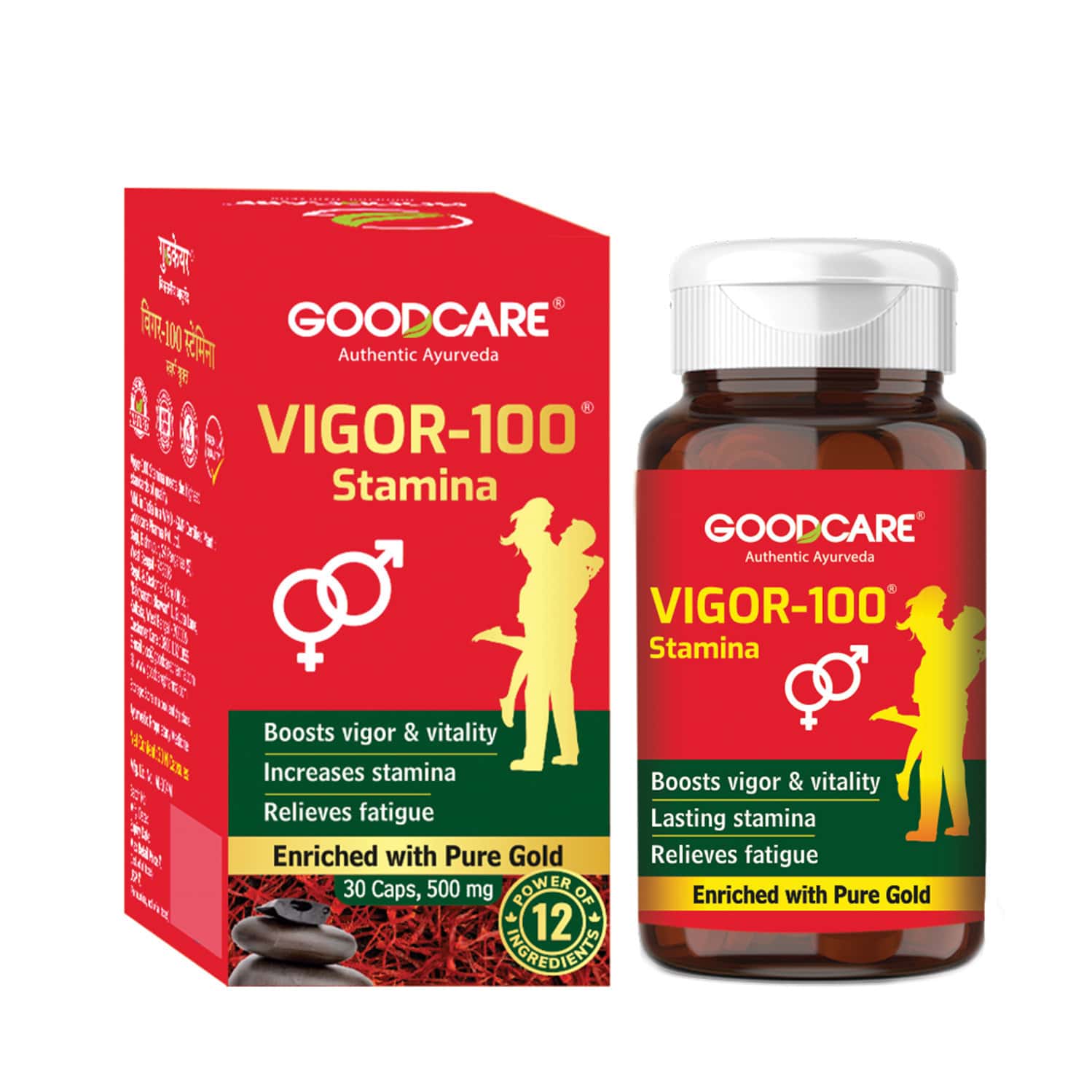 Goodcare Vigor 100 | Stamina Support | 30 Caps | 500 Mg | Boost Energy & Endurance