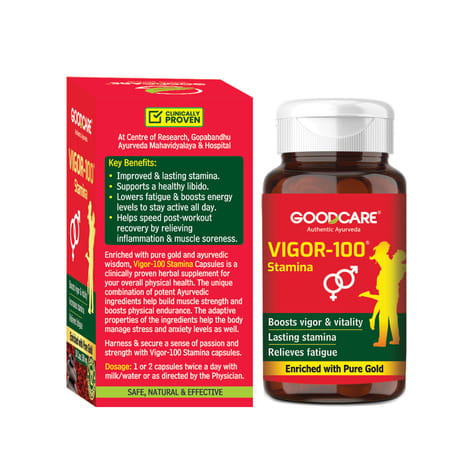 Goodcare Vigor 100 | Stamina Support | 30 Caps | 500 Mg | Boost Energy & Endurance