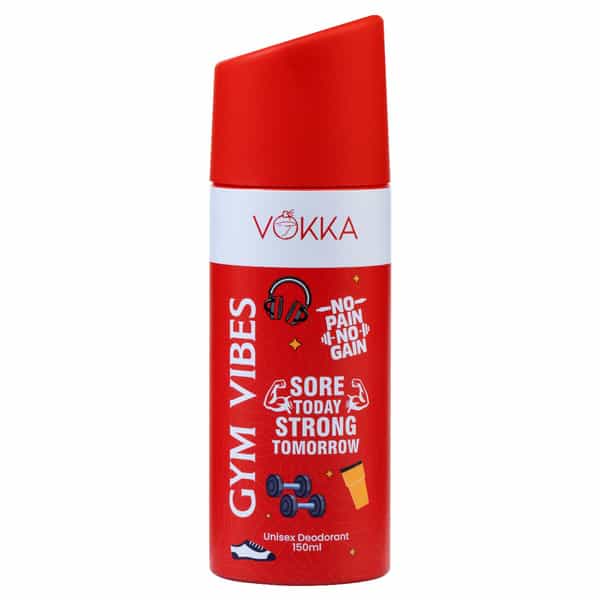 Vokka Gym Vibes Deodorant Body Spray For Men & Women 150Ml | Daily Use Unisex Long Lasting Deo