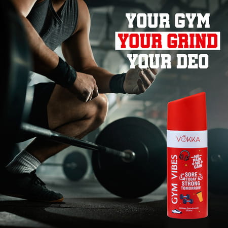 Vokka Gym Vibes Deodorant Body Spray For Men & Women 150ml | Daily Use Unisex Long Lasting Deo