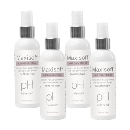Maxisoft Hair Gain Serum | For All Hair Types | Bottle | 100 Ml | Pack Of 4