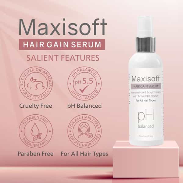 Maxisoft Hair Gain Serum | For All Hair Types | Bottle | 100 Ml | Pack Of 4