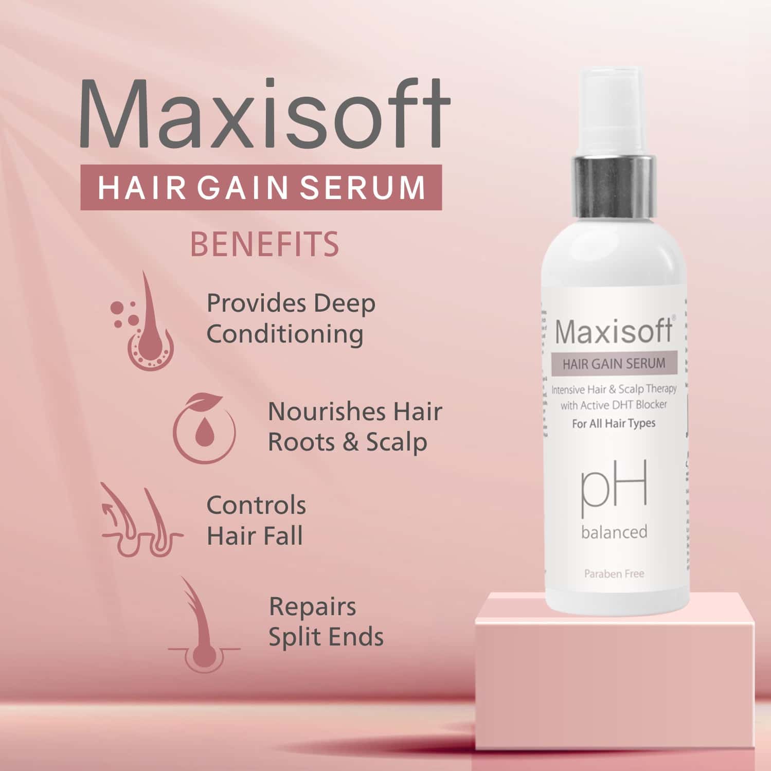 Buy MAXISOFT HAIR GAIN SERUM 100 ML (PACK OF 4)INTENSIVE HAIR & SCALP THERAPY WITHACTIVE DHT