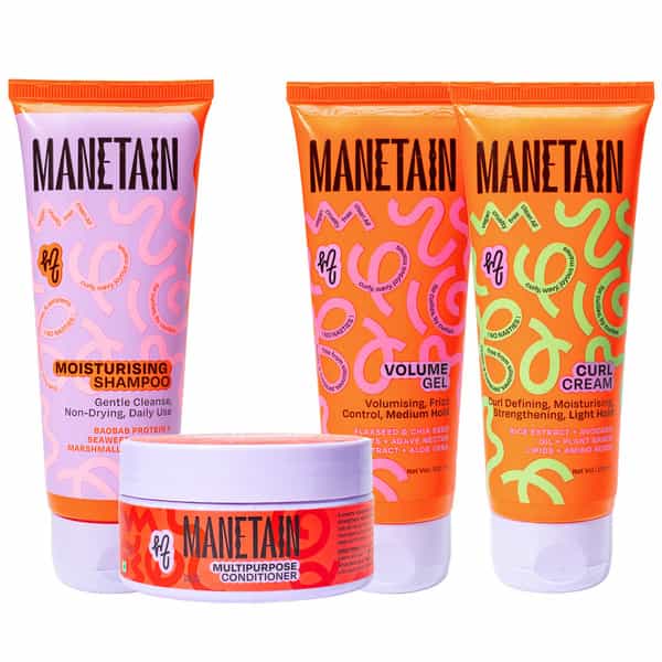 Manetain Washday Volume Bundle - 100 Ml Pack - 1 Moist Shampoo | 1 Multipurpose Conditioner | 1 Curl