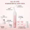 Azah 6-In-1 Face & Body Hair Trimmer For Women | Rechargeable | Washable Heads|2 Length Settings