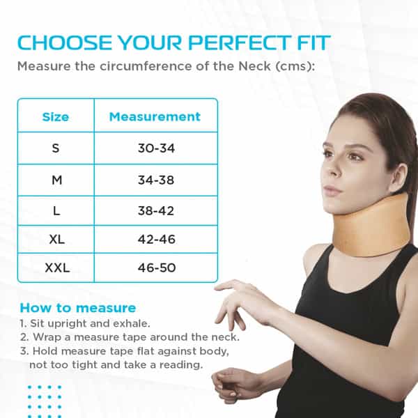 Vissco Cervical Collar Soft | Neck Support For Cervical Spine & Pain Relief - Large (Beige)