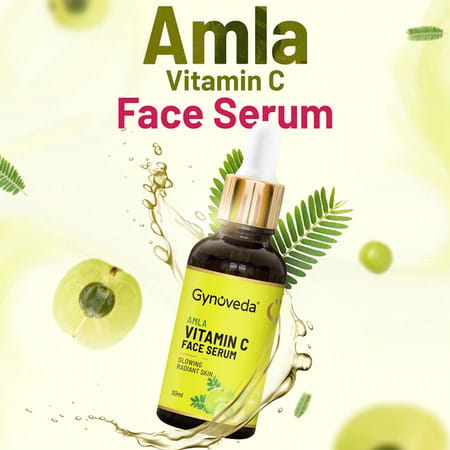 Gynoveda Amla Vitamin C Face Serum For Glowing Radiant Clean And Clear Skin. 60ml