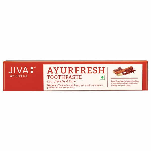 Jiva Ayurfresh Toothpaste With Almond Soap Free|Helps In Toothache - 100G(Pack 4)