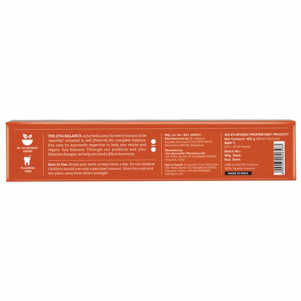 Jiva Ayurfresh Toothpaste With Almond Soap Free|Helps In Toothache - 100G(Pack 4)