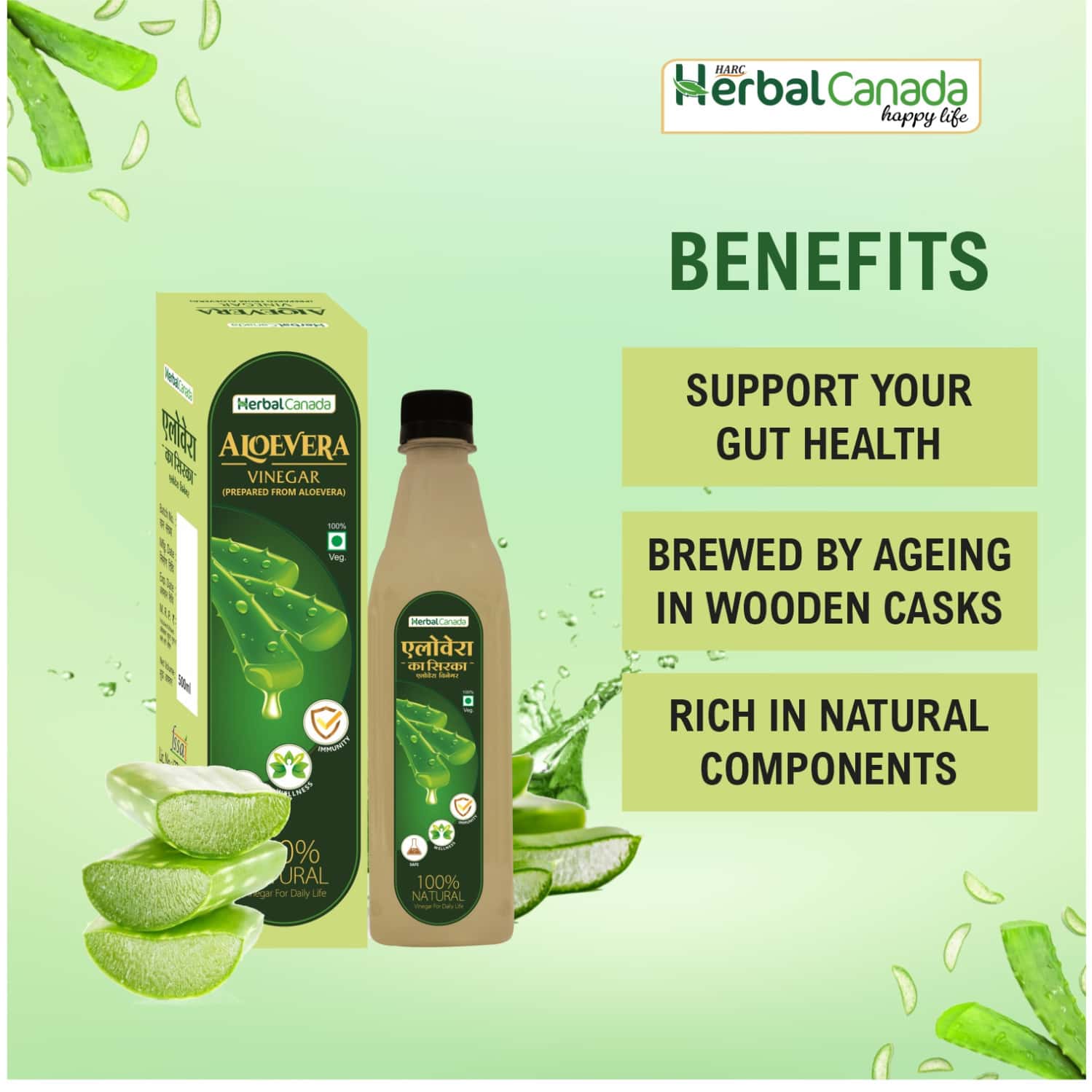 Buy HARC HERBAL CANADA ALOE VERA VINEGAR ALOE VERA KA SIRKA 500ML