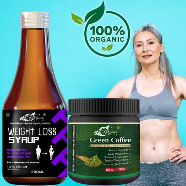 Weight Loss Syrup & Green Coffee Powder - 100% Ayurvedic (200Ml+100Gm)