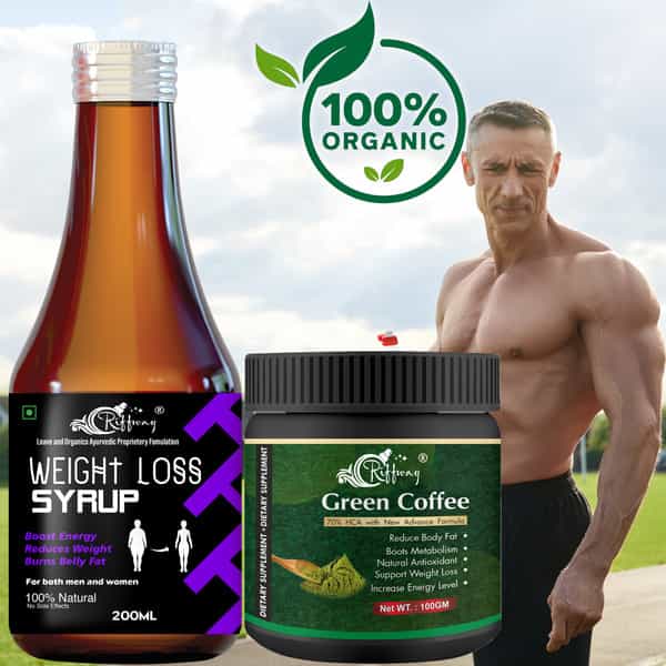 Weight Loss Syrup & Green Coffee Powder - 100% Ayurvedic (200Ml+100Gm)