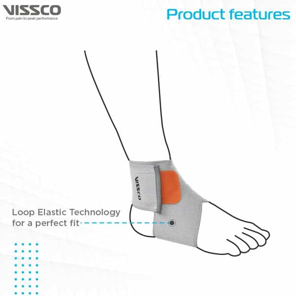 Vissco Ankle Binder Ankle Support For Sprained / Swollen Ankles - Xxl(Grey)