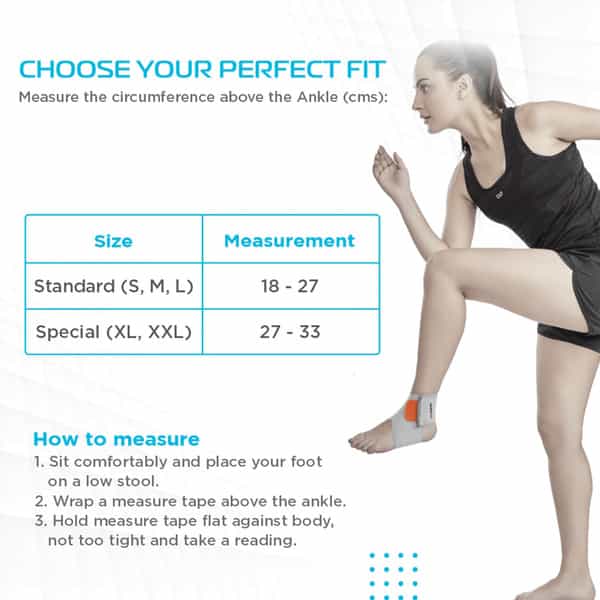Vissco Ankle Binder Ankle Support For Sprained / Swollen Ankles - Xxl(Grey)