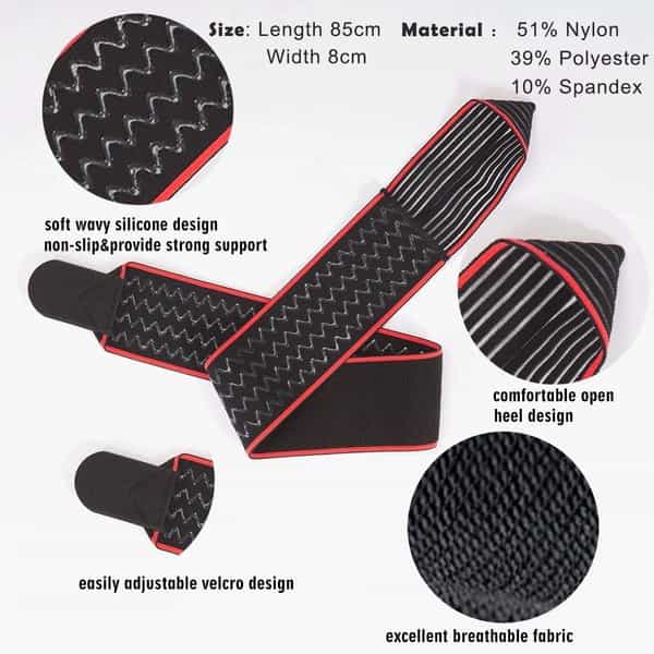 Skudgear Adjustable Ankle Support Compression Brace With Silicone Strips (Free Size)