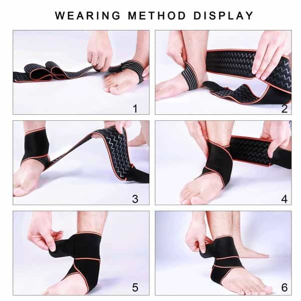 Skudgear Adjustable Ankle Support Compression Brace With Silicone Strips (Free Size)
