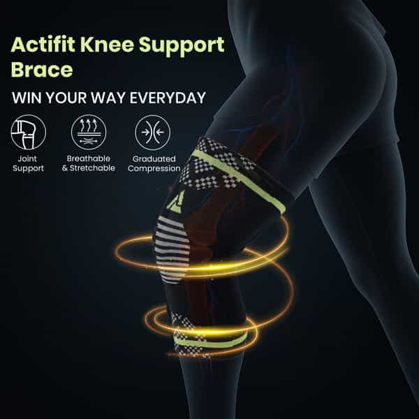 Actifit Knee Support Brace | Compression & Pain Relief | Xl Size | Multicolor | 1 Pack