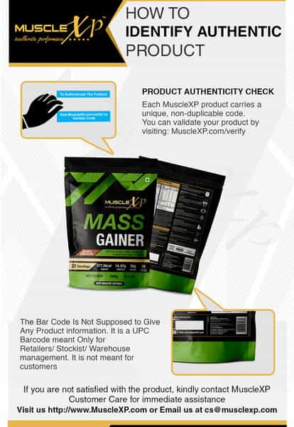 Musclexp Mass Gainer - With 26 Vitamins And Minerals Double Chocolate 1Kg Pouch + Shaker