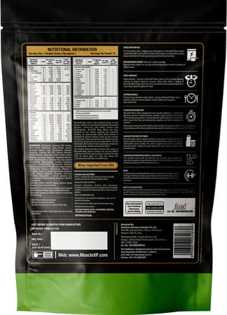 Musclexp Mass Gainer - With 26 Vitamins And Minerals Double Chocolate 1kg Pouch + Shaker