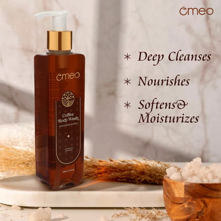 Omeo Coffee Hydrating & Energizing Body Wash Bath Shower Gel | Unisex | 200Ml