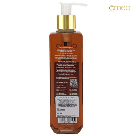 Omeo Coffee Hydrating & Energizing Body Wash Bath Shower Gel | Unisex | 200Ml