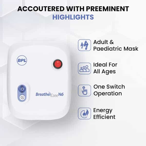 Bpl Medical Technologies Breathe Ezee N6 Low Noise Compressor Nebuliser Machine