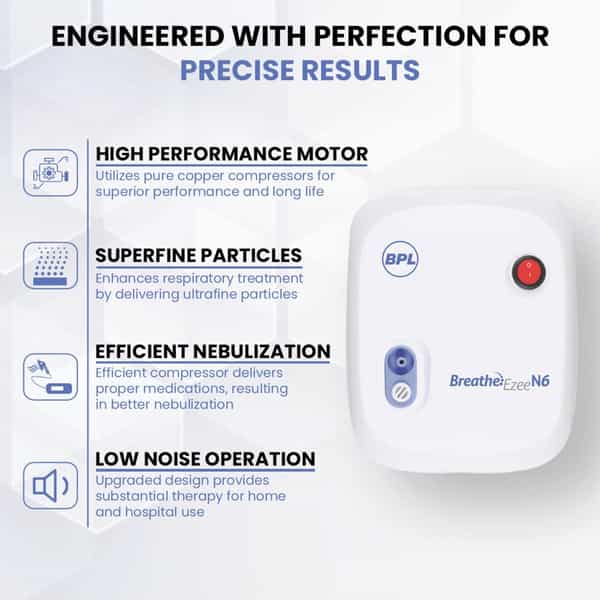 Bpl Medical Technologies Breathe Ezee N6 Low Noise Compressor Nebuliser Machine