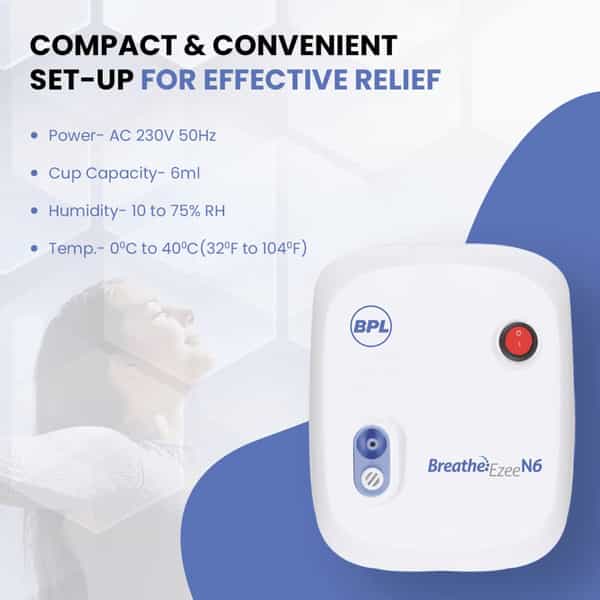 Bpl Medical Technologies Breathe Ezee N6 Low Noise Compressor Nebuliser Machine