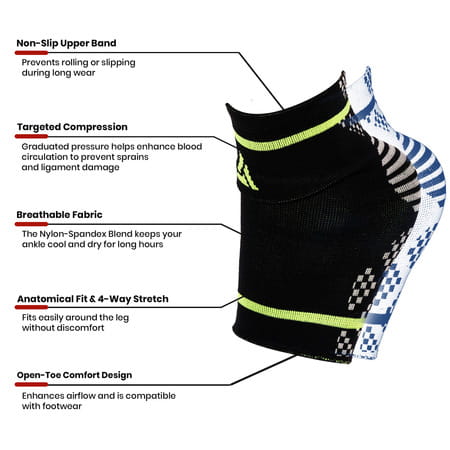 Actifit Ankle Brace Men & Women | Compression Support | Multicolor | M Size | 1 Pack