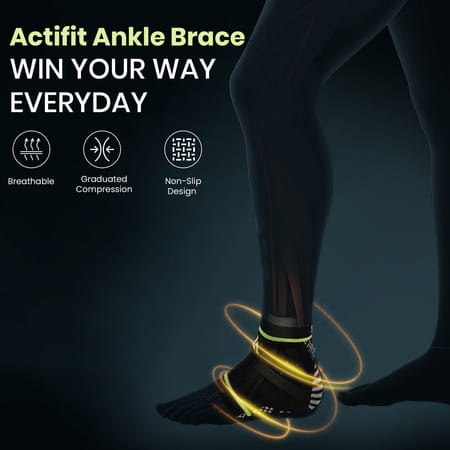 Actifit Ankle Brace Men & Women | Compression Support | Multicolor | M Size | 1 Pack
