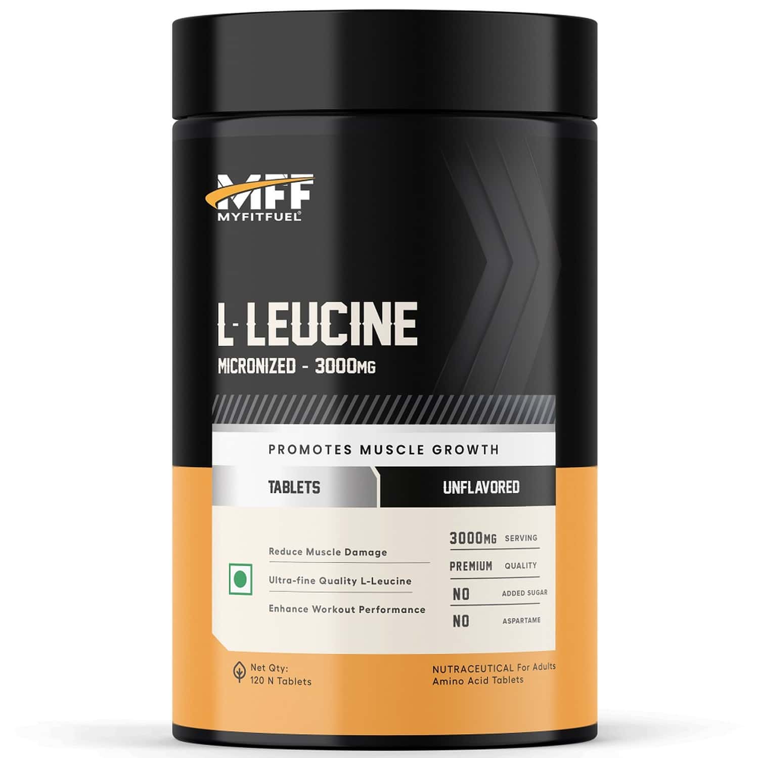 Myfitfuel L-leucine (3000mg) (120 Tablets)| Amino Acid