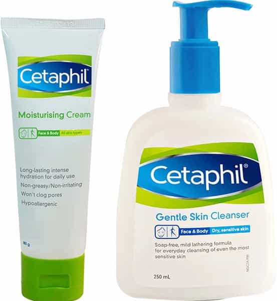 Cetaphil Moisturising Cream 80Gm & Gentle Skin Cleanser 250Ml | Combo