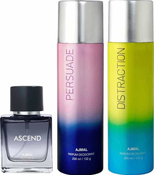 Ajmal Distraction Deodorant & Ajmal Persuade Deodorant 200 Ml Each & Ajmal Ascend 50 Ml For Unisex