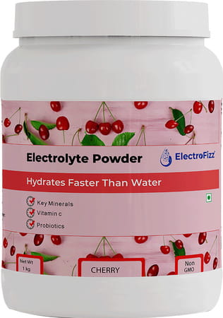 Electrofizz Hydration Energy Powder For Workout For Men And Women- Cherry Flavour 1 Kg Jar Pack