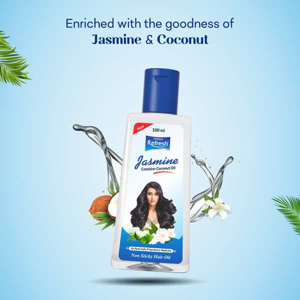 Refresh Jasmine Hair Oil 100Ml Pack Of 4