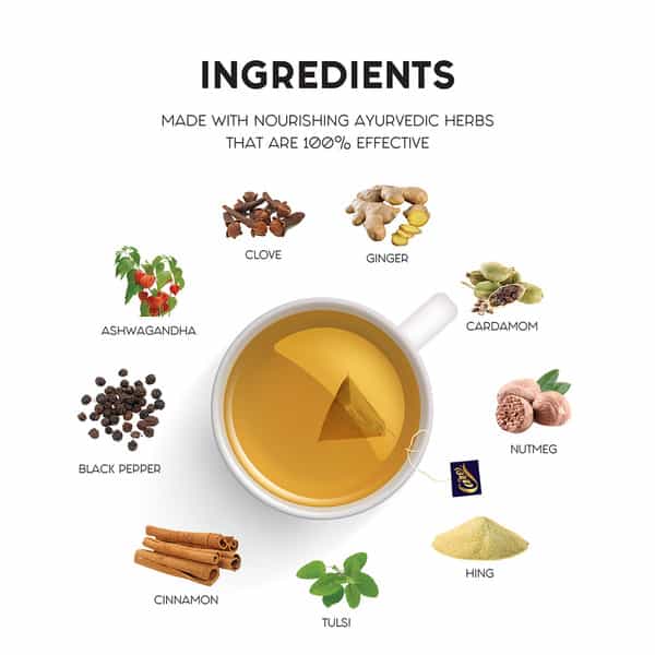 Care Pack Of 70 Tea Bags Combo |50 Of Ashwagandha Spiced + 20 Tea Bags Moringa & Giloy Green Tea