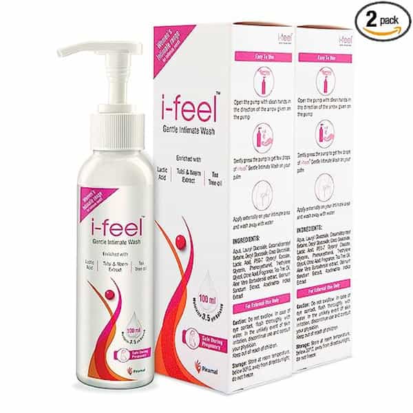 I-Feel Gentle Intimate Wash Sensitive Cleanser | Helps Maintain Vaginal Ph Balance | 100Ml X 2 Packs