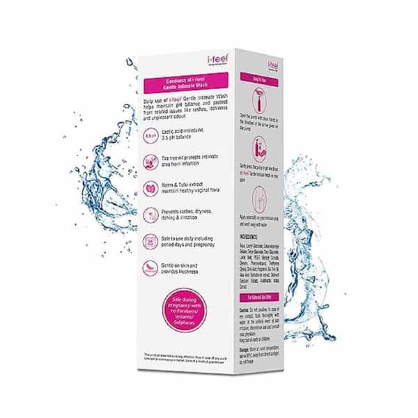 I-Feel Gentle Intimate Wash Sensitive Cleanser | Helps Maintain Vaginal Ph Balance | 100Ml X 2 Packs