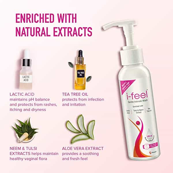 I-Feel Gentle Intimate Wash Sensitive Cleanser | Helps Maintain Vaginal Ph Balance | 100Ml X 2 Packs