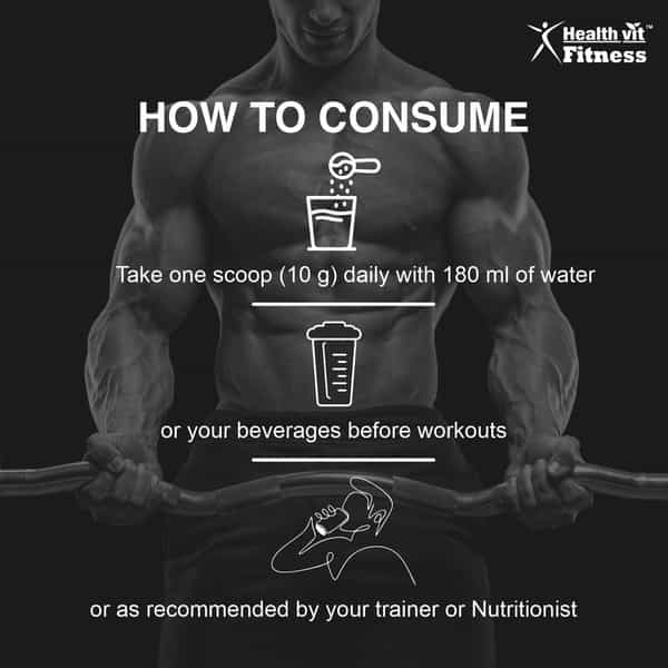 Healthvit Fitness L - Arginine Amino Acid Powder Orange Flavour - 200Gm