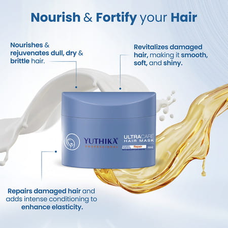 Yuthika Ultra Care Hair Mask 150ml | Professional Hair Mask For Dull Dry And Brittle Hair