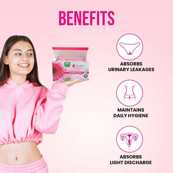 Everteen Daily Panty Liners With Antibacterial Strip|Light Discharge & Leakage - 4 Packs, 36Pcs Each