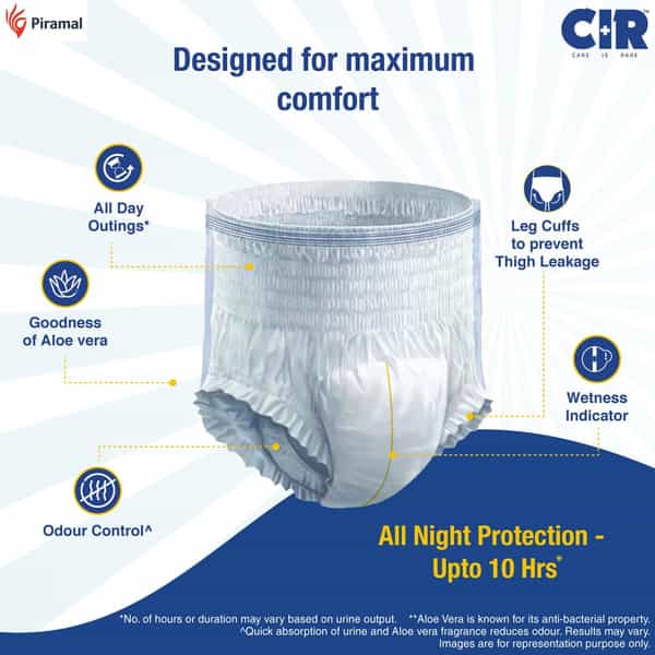 Cir Adult Diaper Pants 10 Unit | Unisex | Medium (30-40 Inch)
