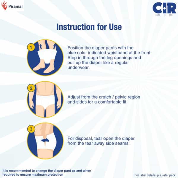 Cir Adult Diaper Pants 10 Unit | Unisex | Medium (30-40 Inch)