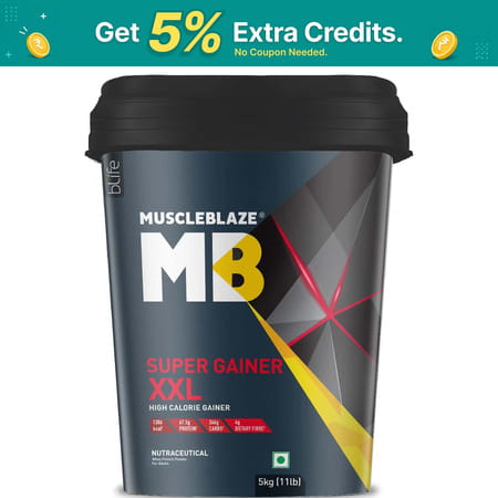 Muscleblaze Super Gainer Xxl For Muscle Mass Gain (Chocolate 5 Kg / 11 Lb 50 Servings)