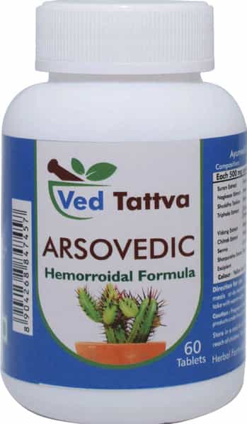 Ved Tattva Arso Vedic 60 Tablets Natural Supplement - Ayurvedic Hemorrhoid Medicine (Pack Of 5)