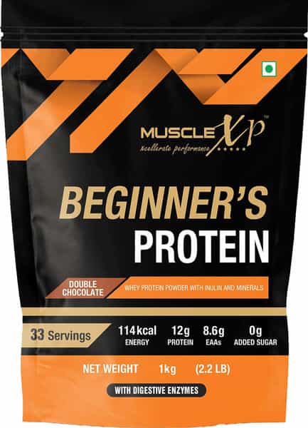 Musclexp Beginner's Protein Double Chocolate 1Kg Pouch (2.2 Lb) X Pack Of 2